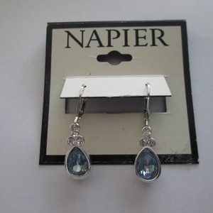 Earrings, Napier with light blue stone, new